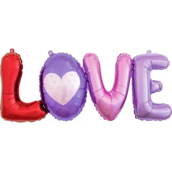 Balónek Balónek růžový písmeno na vzduch LOVE 29 Cm