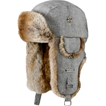 Čepice BARTS Pánská ušanka Barts Kamikaze ŠEDÁ