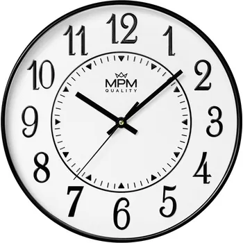 Hodiny ČERNÉ PŘEHLEDNÉ KULATÝ ELEGANTNÍ TICHÉ HODINY NÁSTĚNNÉ MPM E01.4369.90 30 cm
