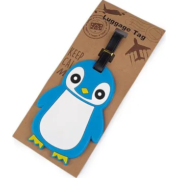 Kabelka Jmenovka / visačka na kufr zvířátka - 6 modrá tučňák