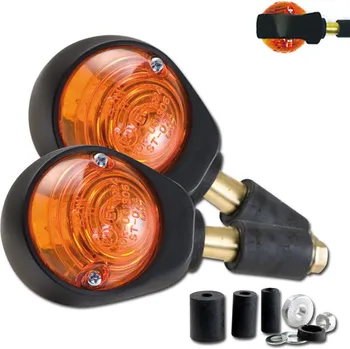 Motodíl HSM Blinkry Bulls Eye na motorku, oranžové sklo, černé matné, 7/8