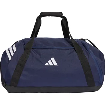 Sportovní taška Adidas Tiro 26 Duffle tm.modro bílá vel.M Velikost tašek: Velikost M (57 litrů) = 30 cm x 60 cm x 29 cm (D x Š x V)