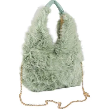 Kabelka Kožešinová kabelka - 14 zelená šalvěj světlá