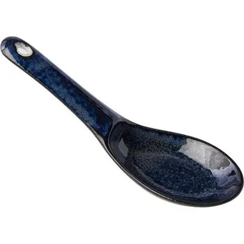 Příbor Lžíce Made in Japan Japonská ramen lžíce INDIGO BLUE 15 cm modrá keramika