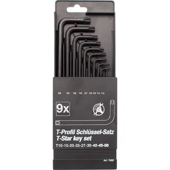 Šroubovák Sada zahnutých klíčů, T-profil (pro Torx), T10 - T50, 9dílná - BGS 7959