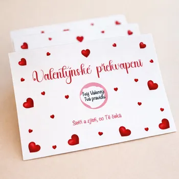 Party dekorace Stírací losy Valentýnské překvapení Bez vlastního textu (10ks)