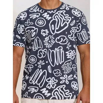 Sinsay - Tričko s ozdobným potiskem - námořnická modrá - 7329F-59X - 7329F-59X-S