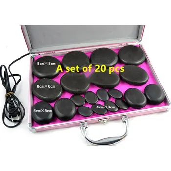 Masáž TEJPY.cz Lávové kameny 20 ks v kufru s automatickým nahříváním