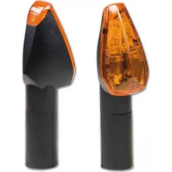 Osvětlení pro motocykl HSM Blinkr Peak na motorku, oranžové sklo, černá, dlouhá, M10