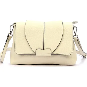 Kabelka Kožená crossbody kabelka Luka 24-005 světle béžová