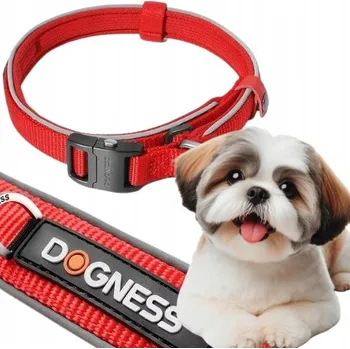 Obojek pro psa Materiálový obojek pro psa s odrazkou Dogness, velikost S