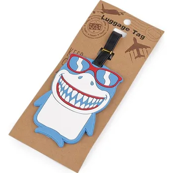 Kabelka Jmenovka / visačka na kufr zvířátka - 1 modrá žralok