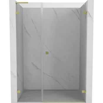 Mexen Lunar-B, L výklopné pravé sprchové dveře 110 cm, 8mm čiré sklo, zlatý matný profil, 832SL-110-050-55-00-P