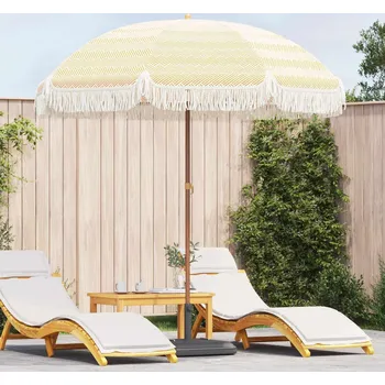 Slunečník vidaXL Plážový slunečník Žlutá a bílá 205 x 205 x 210 cm [42006680]
