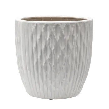 Obal na květináč Esperanza Keramický obal na květináč bílý-lesklý 39x39x39cm ELI2401