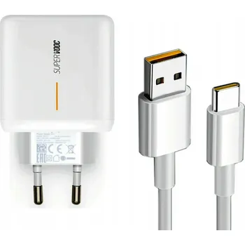 Síťová nabíječka Oppo 65W SuperVOOC 6500 mA 10 V s kabelem USB-C 1 m bílá