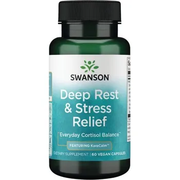 Swanson Deep Rest and Stress Relief - Featuring KaraCalm Doplněk stravy s obsahem rostlinných extraktů 60 ks, vegetariánská kapsle, 500 mg