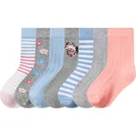 lupilu® Dětské ponožky s BIO bavlnou, 7 párů (růžová/modrá/šedá, 23-26)