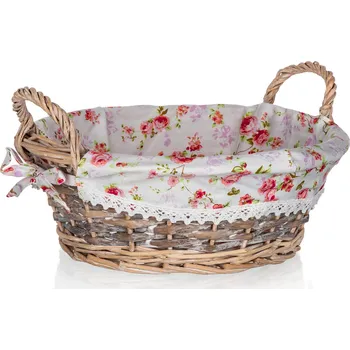 Nákupní košík košík ROSES kulatý 30x12cm s uchy proutěný