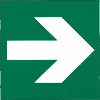 Symbol - směr úniku (lze otočit do čtyř stran) - plastová tabulka 210x210 mm