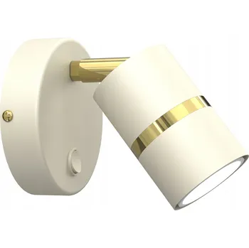 Nástěnné svítidlo Nástěnná lampa s vypínačem, trubice 1XGU10 béžová zlatá / LED / TUBE