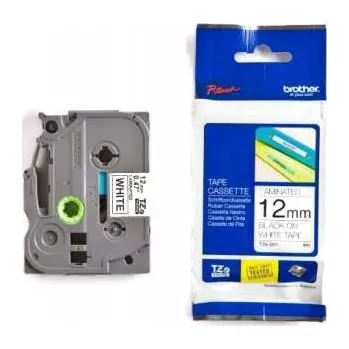 Pásek do tiskárny Páska Brother 12 mm x 8 m bílá (černý tisk)