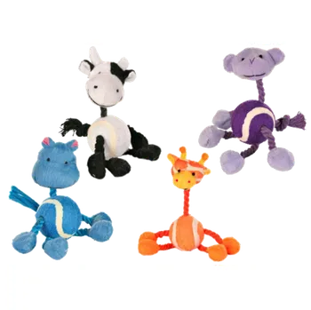 Hračka pro psa Trixie Malá zvířátka s tenisovým míčem 1 ks 16 cm mix barev