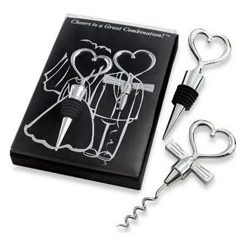 Otvírák Zamilovaný set na víno - černý