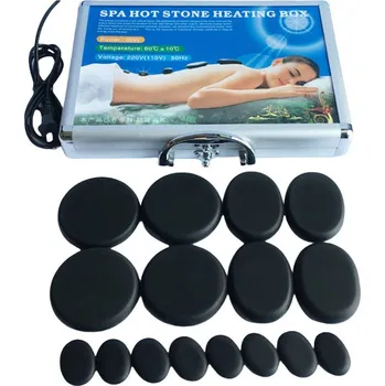 Masáž TEJPY.cz Lávové kameny 16 ks v kufru s automatickým nahříváním