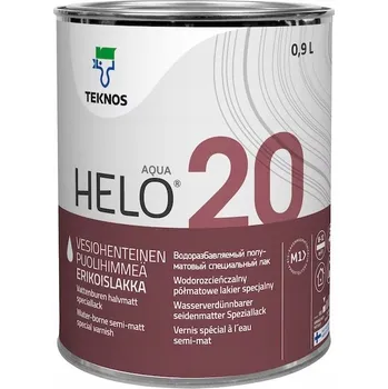 barva a nátěr na dřevo Vodou ředitelný lak Teknos Helo Aqua 20 0,9 l bezbarvý polomatný