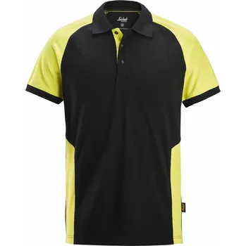 Pánské tričko Polokošile s krátkým raglánovým rukávem černo žlutá vel. XS Snickers Workwear Velikost: S
