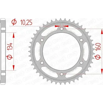 Nářadí na motocykly 10617-45 ROZETA ZADNÍ MOTO. OCELOVÁ ČERNÁ AFAM