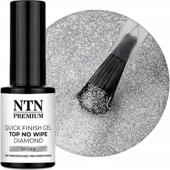 Lak na nehty Top Quick Finish Gel Diamond bez výpotku NTN Premium Silver 7g