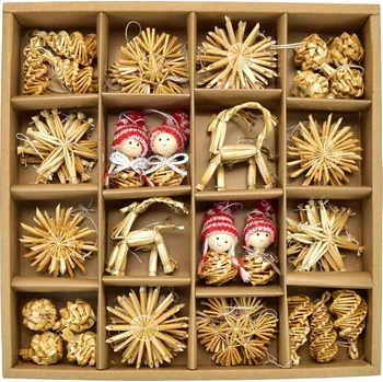 Vánoční dekorace Dommio slámové vánoční ozdoby, 56 kusů