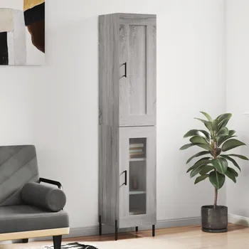 Příborník a kredenc zahrada-XL Skříň highboard šedá sonoma 34,5 x 34 x 180 cm kompozitní dřevo 3200399