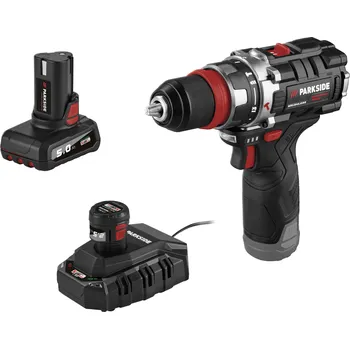 Vrtačka Parkside Performance Psbsap 12 A1 2x 2,5 Ah a 5 Ah + úložný kufřík