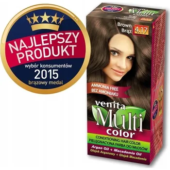 Barva na vlasy VENITA VÍCEBAREVNÁ BARVA 4.17