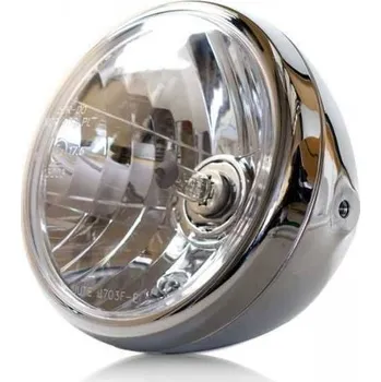 Osvětlení pro motocykl HSM Přední hlavní reflektor, světlo na motorku NEVO Style, 178 mm (7''), stříbrná