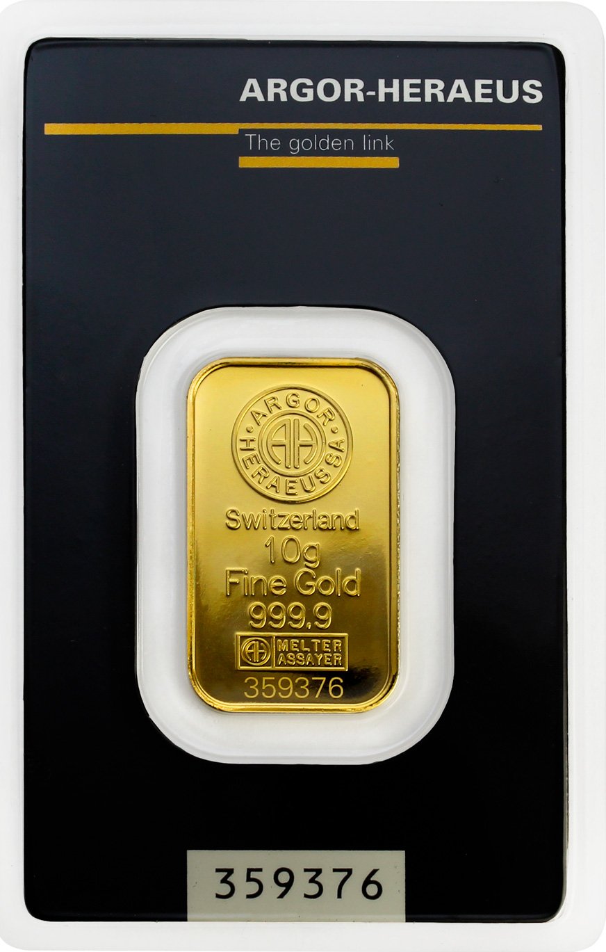 10g Argor Heraeus SA Švýcarsko Investiční zlatý slitek