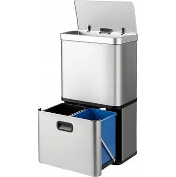 Odpadkový koš Nerezový odpadkový koš GY10024SL se senzorem pohybu, 56 l - A COSTWAY