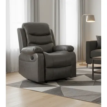 Křeslo Relaxační polohovací TV křeslo HAVEN — látka, šedá, nosnost 130 kg