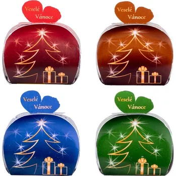 Mýdlo Přírodní glycerinové mýdlo 50 g - Veselé Vánoce, stromeček v krabičce (mix barev) 50 gram