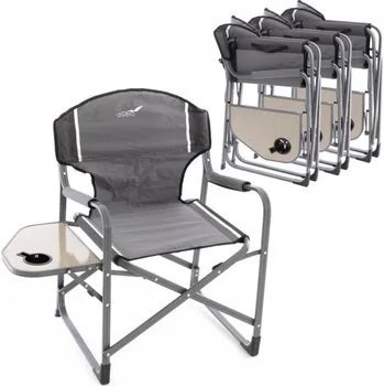 4x kempingová židle s poličkou a držákem na nápoje