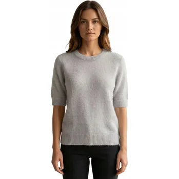 Dámský svetr Dámský svetr s krátkým rukávem, italský styl, šedý
