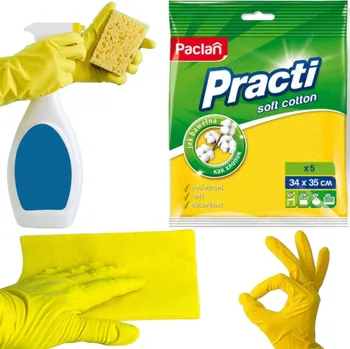 Utěrka Utěrka bavlna Paclan v balení 5 ks žlutá