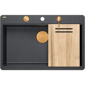 Granitový dřez Jednodřez Quadron MARC 110 Workstation granit černý