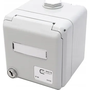 Elektrická zásuvka METZ-CONNECT Zásuvka na omítku pro 2x MC modul, IP44, šedá