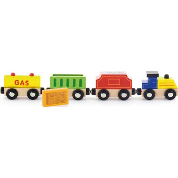 Dřevěná hračka DŘEVĚNÁ EDUKAČNÍ HRAČKA SENSORICKÁ MONTESSORI MAGNETICKÝ VLÁČEK