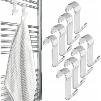 Věšák Sillar Bezinvazivní háčky na radiátor, průhledné, x8