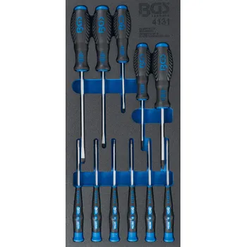 Vložka do dílenského vozíku 1/3: sada šroubováků, 11dílná – BGS 4131